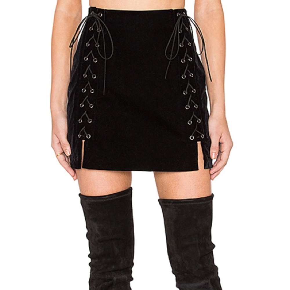 Endless Rose Lace Up Mini Skirt